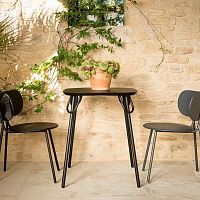 Contemporary dining table swim duopainted metalpainted metal basesquare