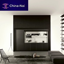 Contemporary kitchen ON/OFF STSolid Surfaceextruded aluminumwood veneer