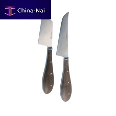 Cheese knife with walnut handle DUOwith stainless steel blade