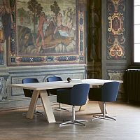 Contemporary table ARTFULoakMDFoak base