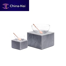 Marble salt and pepper shaker HALF MOONfor domestic use