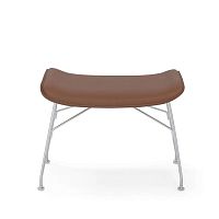 Contemporary footrest S/WOOD leatherbeechash