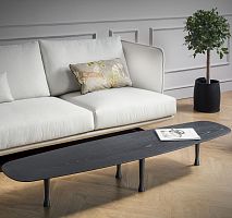 Contemporary coffee table walnutashwalnut base