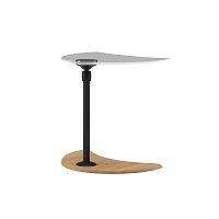 Contemporary side table Aglassmetal basewooden base