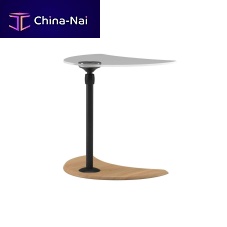 Contemporary side table Aglassmetal basewooden base