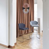 Contemporary bar chair NEW YORKindoorfabricpainted metal base