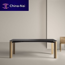 Contemporary table Blom glassmarblesteel base