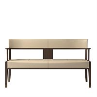Contemporary upholstered bench MERA fabricleatheroak base