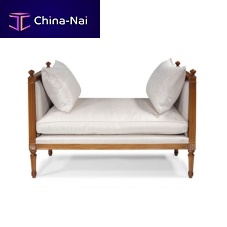 Louis XVI style daybed LAMBERTYEfabricleatheroak