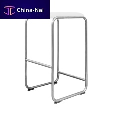 Bauhaus design bar stool WB22leatherstainless steel basesled base