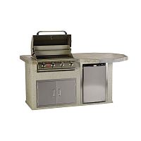 Outdoor kitchen RODEO Qcontemporarystainless steelporcelain stoneware