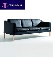 Contemporary sofa ETONfabricleatherblack