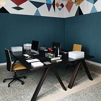 Contemporary boardroom table CROSSmelamineFenix NTM®metal base