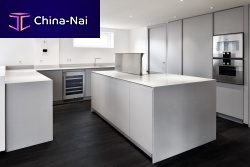 Solid Surface countertop kitchenlacquered finishsquare edge