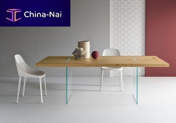 Contemporary table TAVOLANTE AGEDglassglass baserectangular
