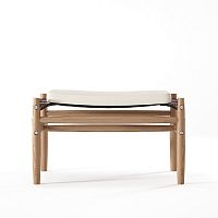 Contemporary ottoman ND02leatherteakoak