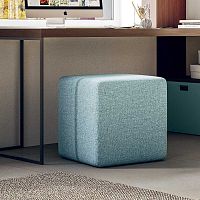 Contemporary pouf STARTfabricleathersquare