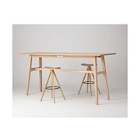 Contemporary high bar table TEN (21)walnutashsolid wood base