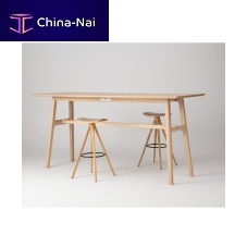 Contemporary high bar table TEN (21)walnutashsolid wood base