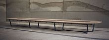 Contemporary boardroom table PERRONEToakmetal baseoval