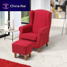 Contemporary armchair ROBLEpolyester fiberwoodenwith removable cushion
