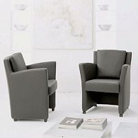 Contemporary armchair NATALIEleatherfabricbridge
