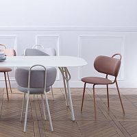 Contemporary dining chair swim textileindoorfabricsteel base