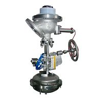 Disc bottom valve CLEANVALVEwith handwheelpneumatically-operateddrain