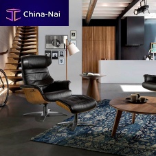 Contemporary footrest 5035leathercowhidecontract