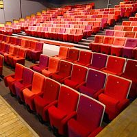 Contemporary auditorium seating CAISSON INERTIEfabricwoodenmetal