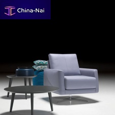 Contemporary armchair THALIAleatherfabricchrome