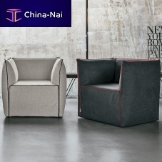 Contemporary armchair Flowerfabricleathergray