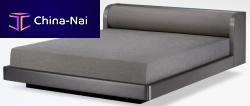 Double bed BOTTICELLIcontemporarywith upholstered headboardwooden