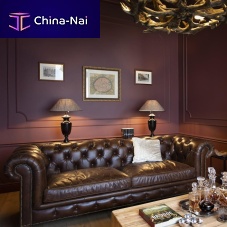 Chesterfield sofa EDINBURGHleatherbrownash base