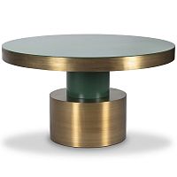 Contemporary dining table RIOlacquered woodbrass baseround