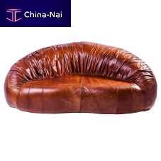 Semicircular sofa PARIScontemporaryleatherred