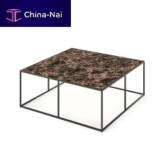 Contemporary coffee table NEMESIglasssandstonemetal base