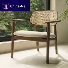Contemporary armchair TITUS fabricsynthetic leatherbeech