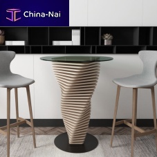 Original design high bar table Cascadaglasswooden baseround