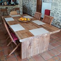 Contemporary dining table LUNA teakwooden baserectangular