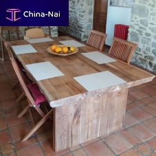 Contemporary dining table LUNA teakwooden baserectangular