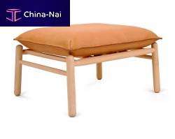 Scandinavian design footrest IGMANleatheroakwalnut