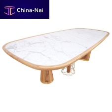 Contemporary table TTteakbrassmarble