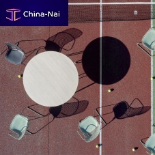 Contemporary table RAMATUELLE 73'HPLsteel baseround