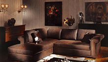 Corner sofa LUXOR ANGOLAREtraditionalleatherbrown