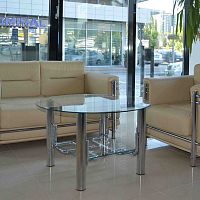Contemporary coffee table TOBIglassmetal baserectangular