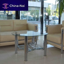 Contemporary coffee table TOBIglassmetal baserectangular