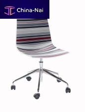Contemporary chair CLAIRE 5Rchromed metalstar baseon casters