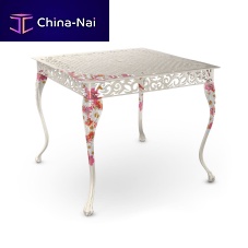 Traditional table SANTIAGO aluminumpainted aluminum basesquare
