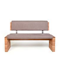 Contemporary bench WOODYwoodenfabricwith backrest